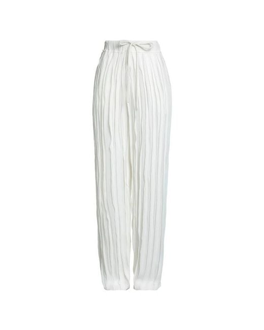 Alysi White Wide Trousers