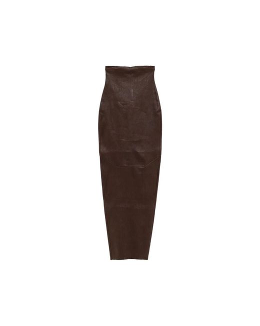 Rick Owens Brown Maxi Skirts