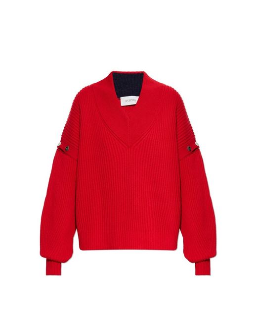 Sportmax Red V-Neck Knitwear