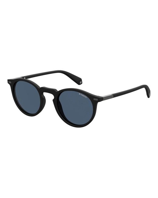 Polaroid Schwarze/Graue Sonnenbrille in Blue für Herren