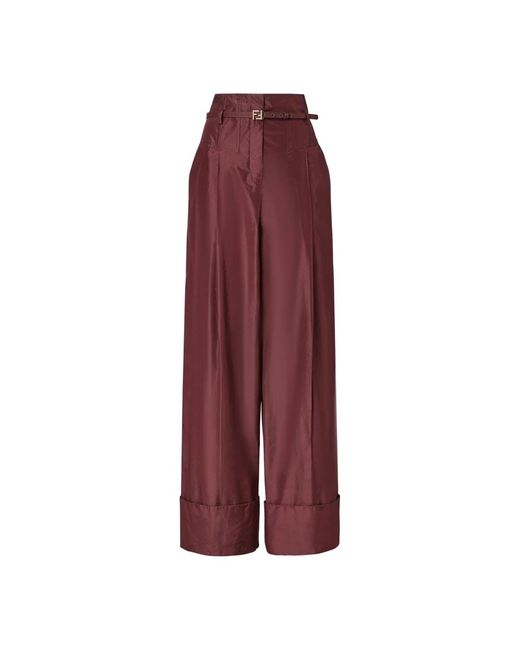 Fendi Red Wide Trousers