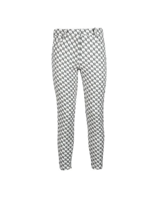 Slim-Fit Trousers Elisabetta Franchi de color Gray