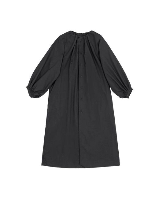 MM6 by Maison Martin Margiela Black Puff-ärmel a-linie midikleid