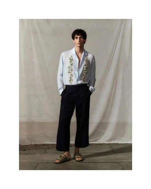 BAZISZT Blue Casual Shirts for men