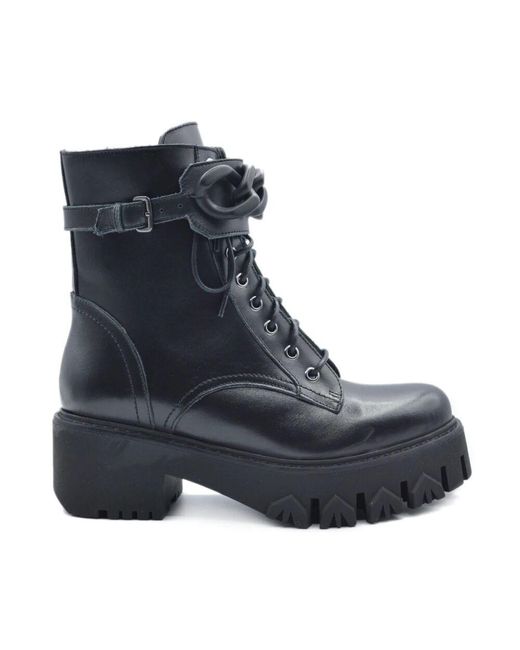 Patrizia Pepe Blue Lace-Up Boots