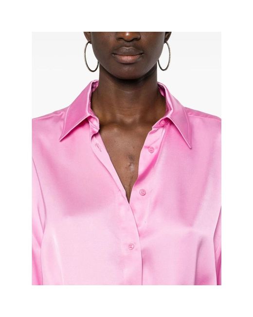 Chiara Ferragni Pink Flamingo satin hemd