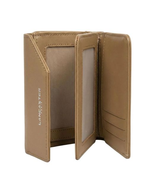 Lancaster Accessoires ,Leer Portefeuille Dos À Dos A Rabat Avec Pression Smooth 137-02 in het Natural