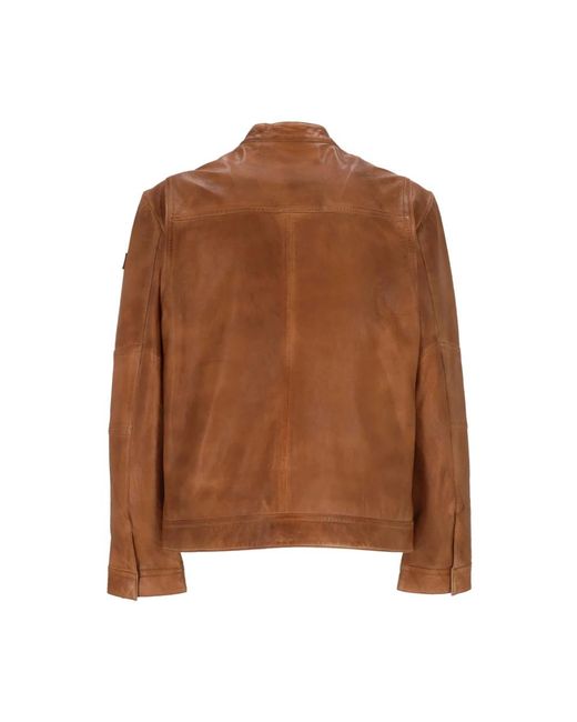 Peuterey Brown Leather Jackets for men