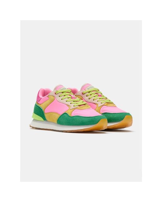 HOFF Schoenen ,Veelkleurig ,Leer Ademende Sneakers Met Memory Foam Technologie in het Green
