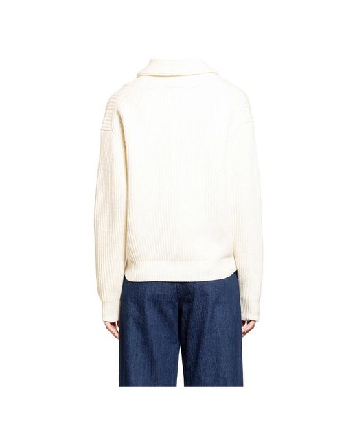 THE GARMENT White Ivory Rippstrick Crew Sweater