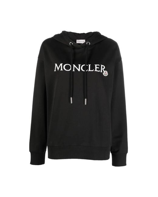 Maglione con cappuccio nero di Moncler in Black