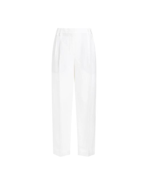 Pantaloni bianchi viscosa vita alta di Brunello Cucinelli in White