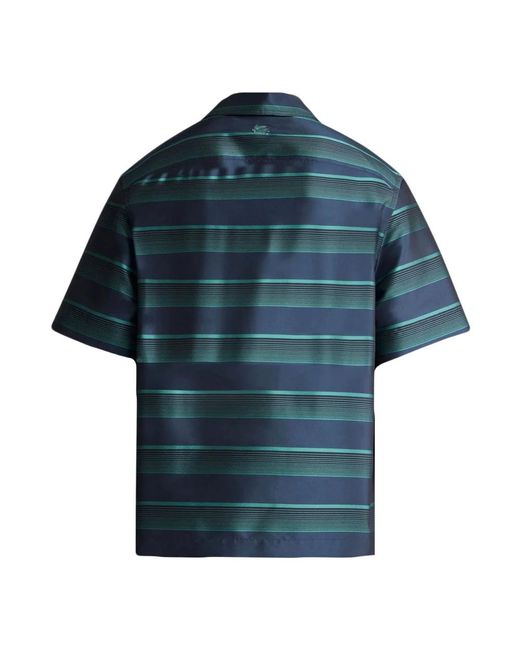 Etro Blau Gestreiftes Hemd Französischer Kragen in Blue für Herren