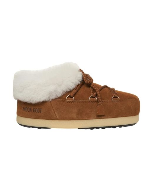 Moon Boot Schoenen ,Bruin ,Bruine Leren Veterschoenen in het Brown