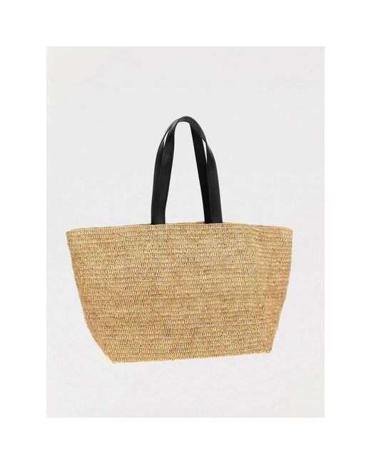 AMI Logo Straw Tote Bag in Metallic für Herren