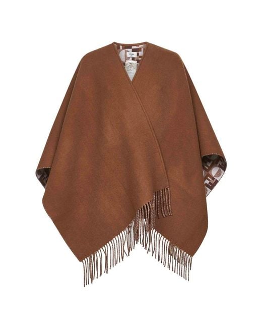 Fendi Brown Ponchos
