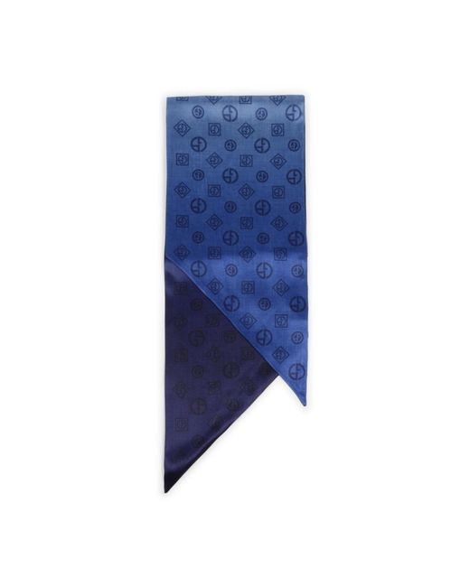 Giorgio Armani Blue Silky Scarves for men