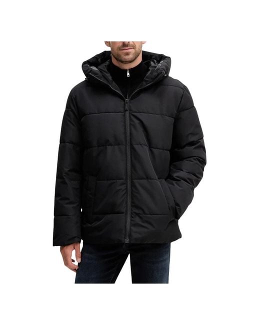 Michael Kors Schwarzer Kapuzen-Puffermantel in Black für Herren