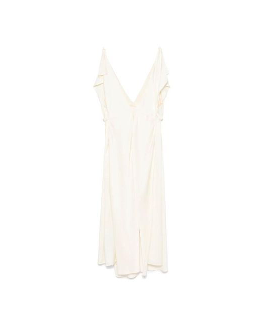 Jil Sander Kleedjes ,Elegante Zwarte Jurk in het White