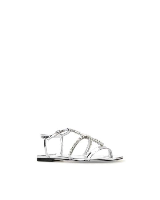 Jimmy Choo Gray Flat Sandals