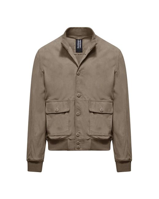 Bomboogie Walt Suede Bomberjack in het Gray voor heren