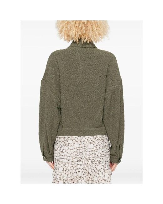 IRO Truien & Vesten ,Groen ,Groene Geweven Jas Met Kraag in het Green