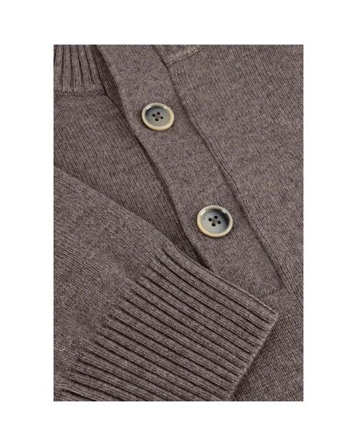 Gentiluomo Herren Turtle Button+Zip Ls Pullover in Gray für Herren