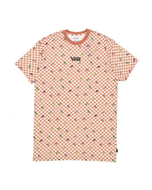 Vans Tops ,Roze ,Center Vee Print Tee Jurk in het Pink