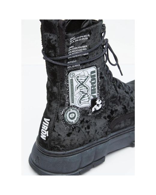 Viron Black Lace-Up Boots for men