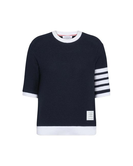 Thom Browne Blue Round-Neck Knitwear