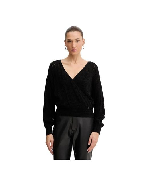 Guess V-Neck Truien in het Black