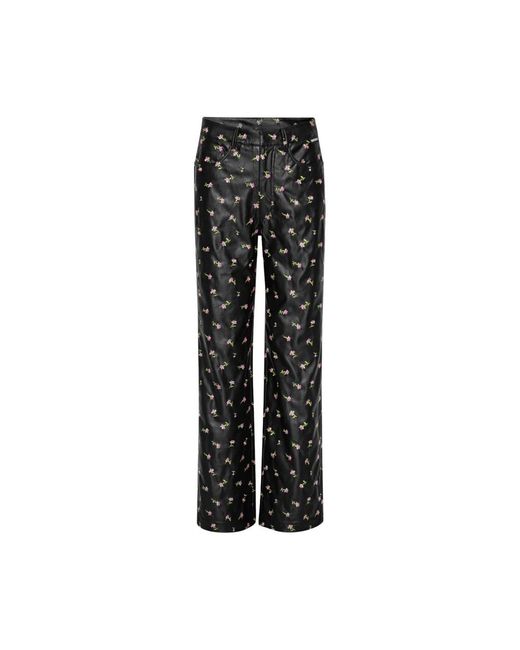 ROTATE BIRGER CHRISTENSEN Black Straight Trousers