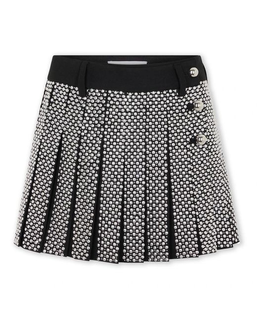 Rabanne Rokken ,Zwart ,Wol Mini Geplooide Rok Met Borduursel in het Black