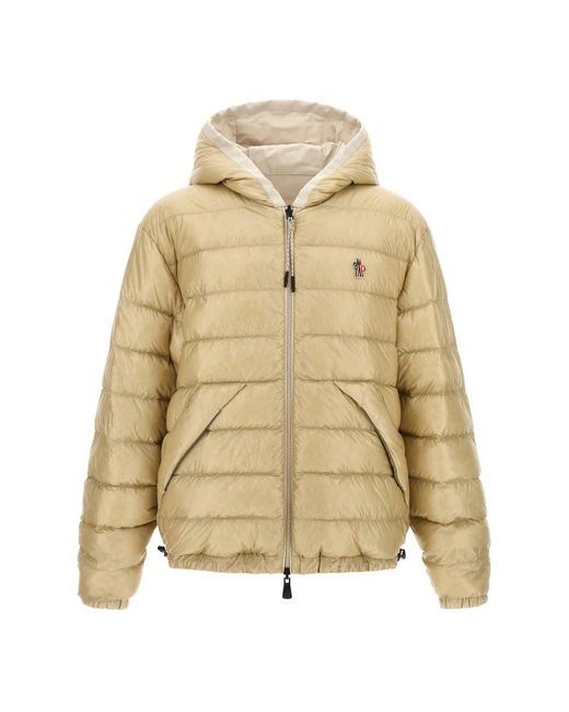Moncler Berguns Reversible Hooded Down Bomber Jacket in het Natural voor heren