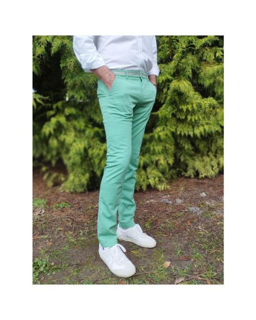 Mason's Broeken ,Groen ,Katoen Torino University Slim Broeken in het Green voor heren