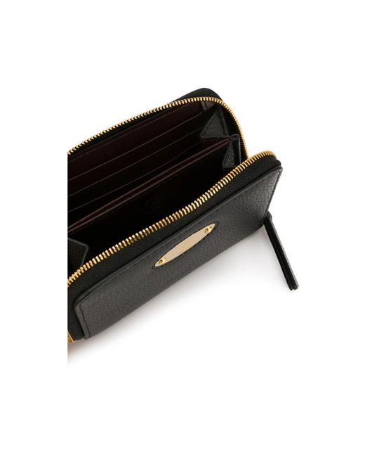 Mulberry Accessoires ,Zwart ,Zwarte Leren Ritsportemonnee in het Black