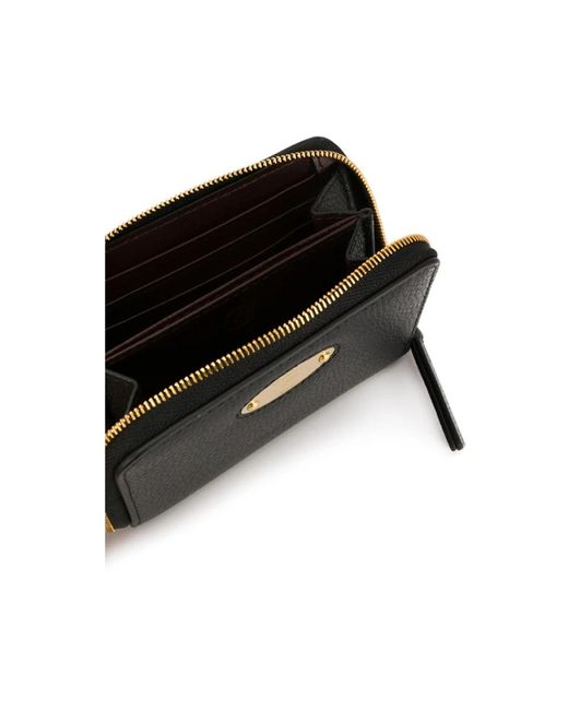 Mulberry Accessoires ,Zwart ,Zwarte Leren Ritsportemonnee in het Black