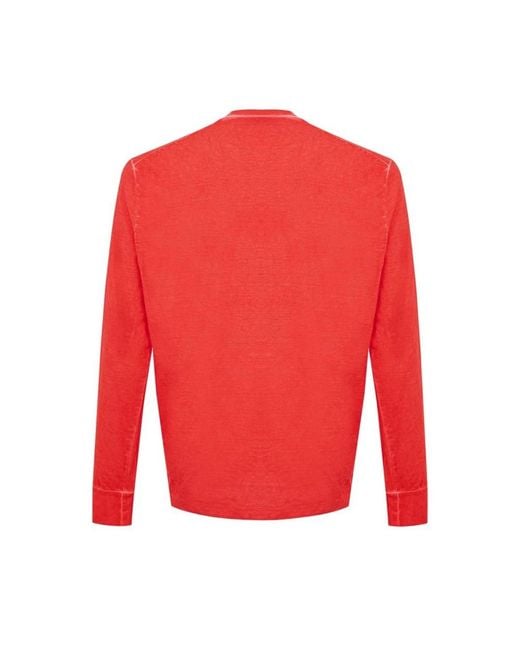 DSquared² Red Long Sleeve T-Shirts for men
