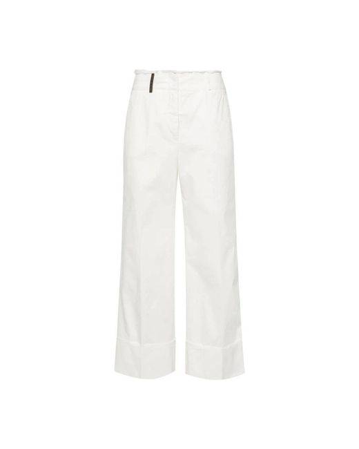 Peserico White Wide Trousers