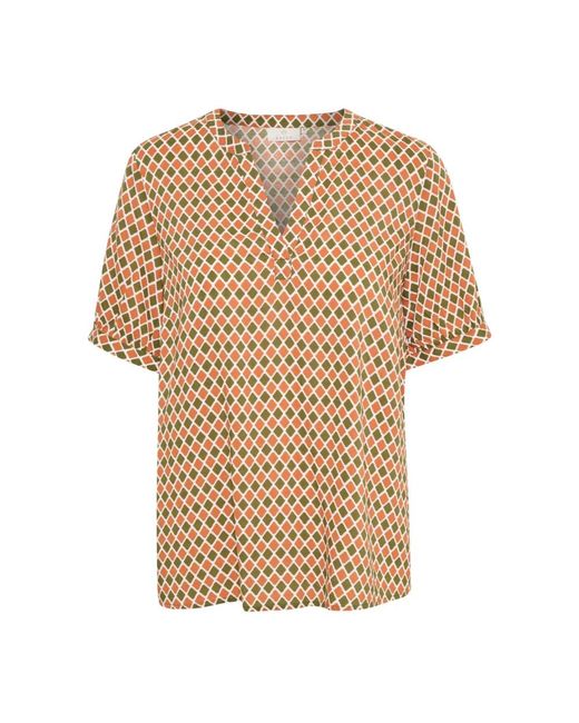Kaffe Overhemden ,Veelkleurig ,Kasally Tilly Blouse in het Natural