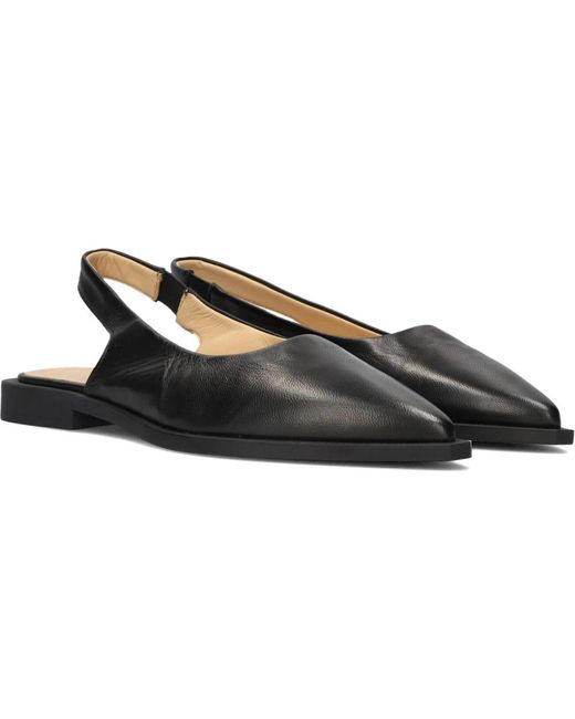 COPENHAGEN Brown Elegante Schwarze Slingbacks Aus Leder