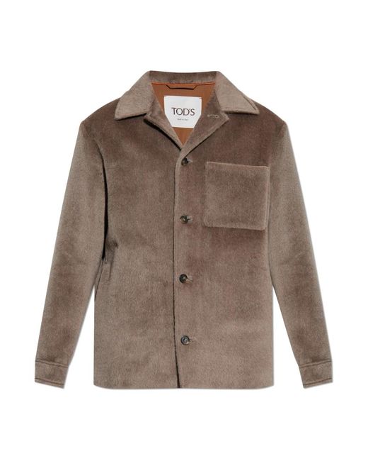 Tod's Jassen ,Bruin ,Wol Wollen Jas in het Brown voor heren