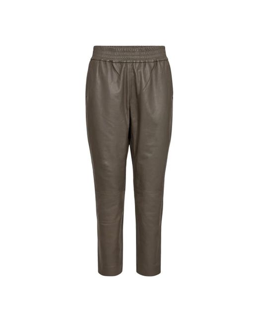 co'couture Gray Leather Trousers