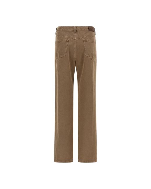 Brunello Cucinelli Jeans ,Denim Geverfde Denim Broek in het Brown
