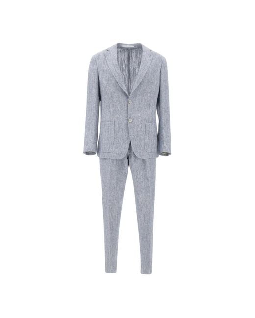 Eleventy Blue Single Breasted Suits for men