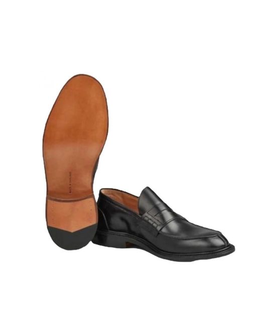 Tricker's Klassische penny loafers aus schwarzem leder in Black für Herren
