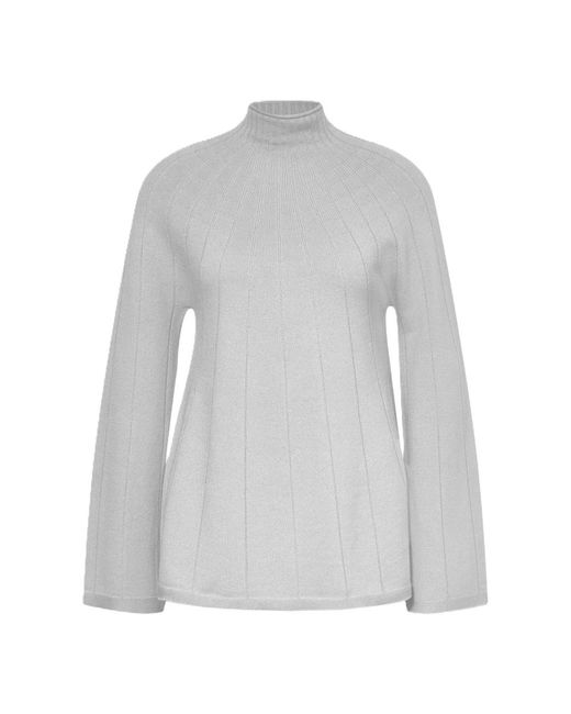 Max Mara Truien & Vesten ,Grijs ,Wol Decoratieve Gebreide Trui in het Gray