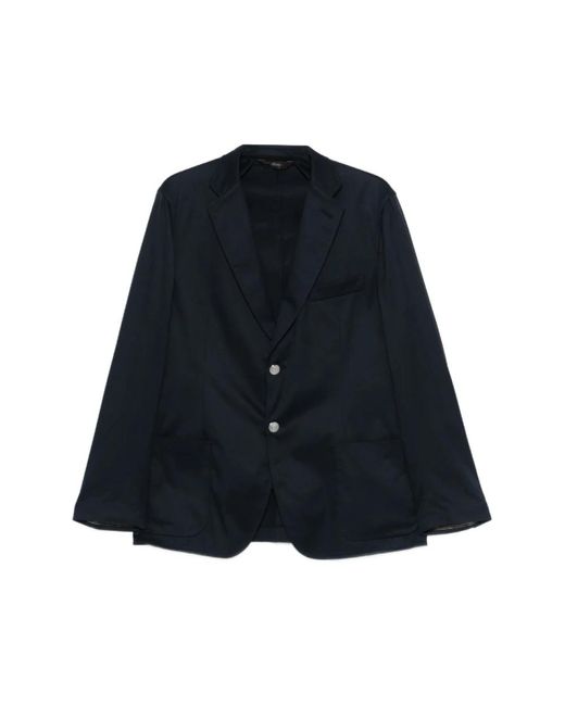 Brioni Jassen ,Blauw ,Katoen Button Pocket Blazer in het Blue voor heren