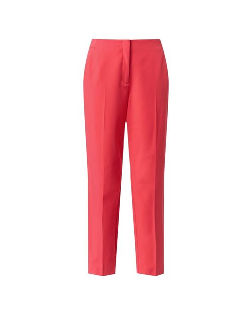 Slim viscose mix cropped trousers Comma, de color Red
