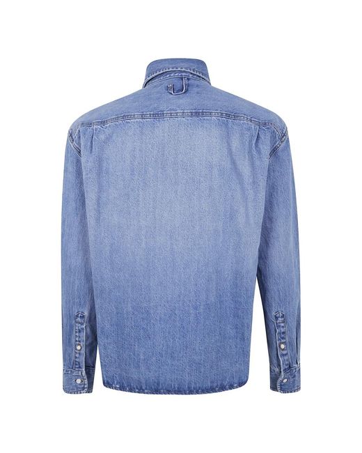 Jacquemus Overhemden ,Blauw ,Denim Denim Overhemd Simon in het Blue voor heren